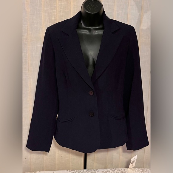 NWT! Rena Rowan Dark Navy Blue 2-Button Women’s Blazer Jacket SIZE 10 - Picture 7 of 12